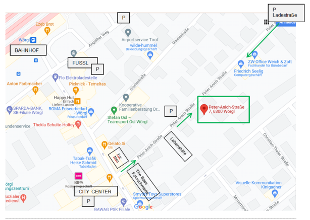 Wegbeschreibung Peter Anich-Str 7, Wörgl